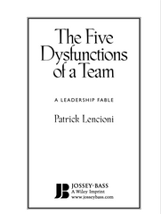 The Five Dysfunctions of a Team by Patrick Lencioni